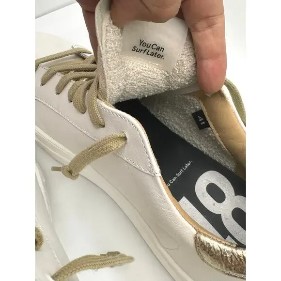 P448 gold and white classic platform Thea Wilder Sneaker size 41 / US 10.5 W